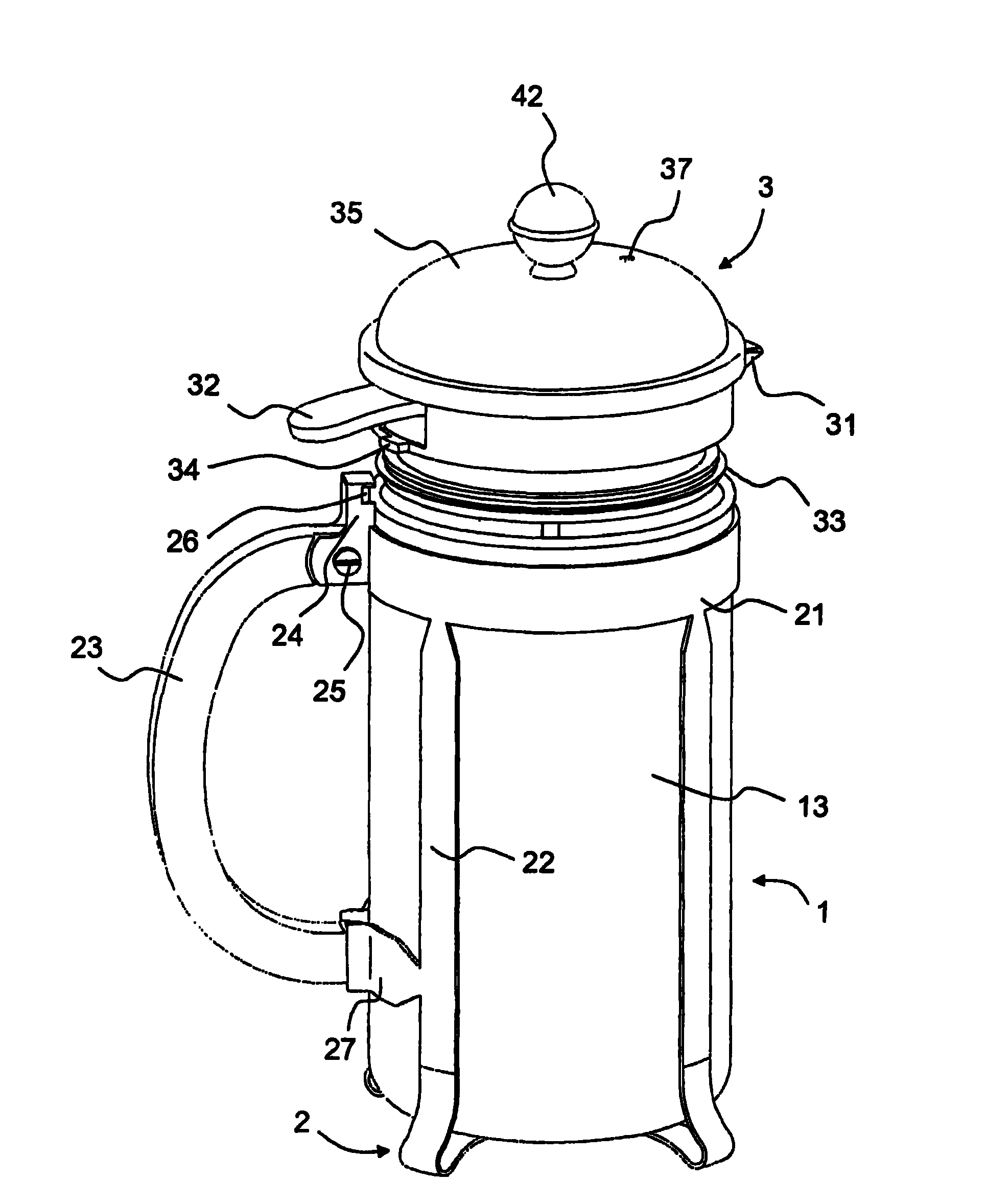 Beverage preparation device comprising an insert inserted into a receptacle