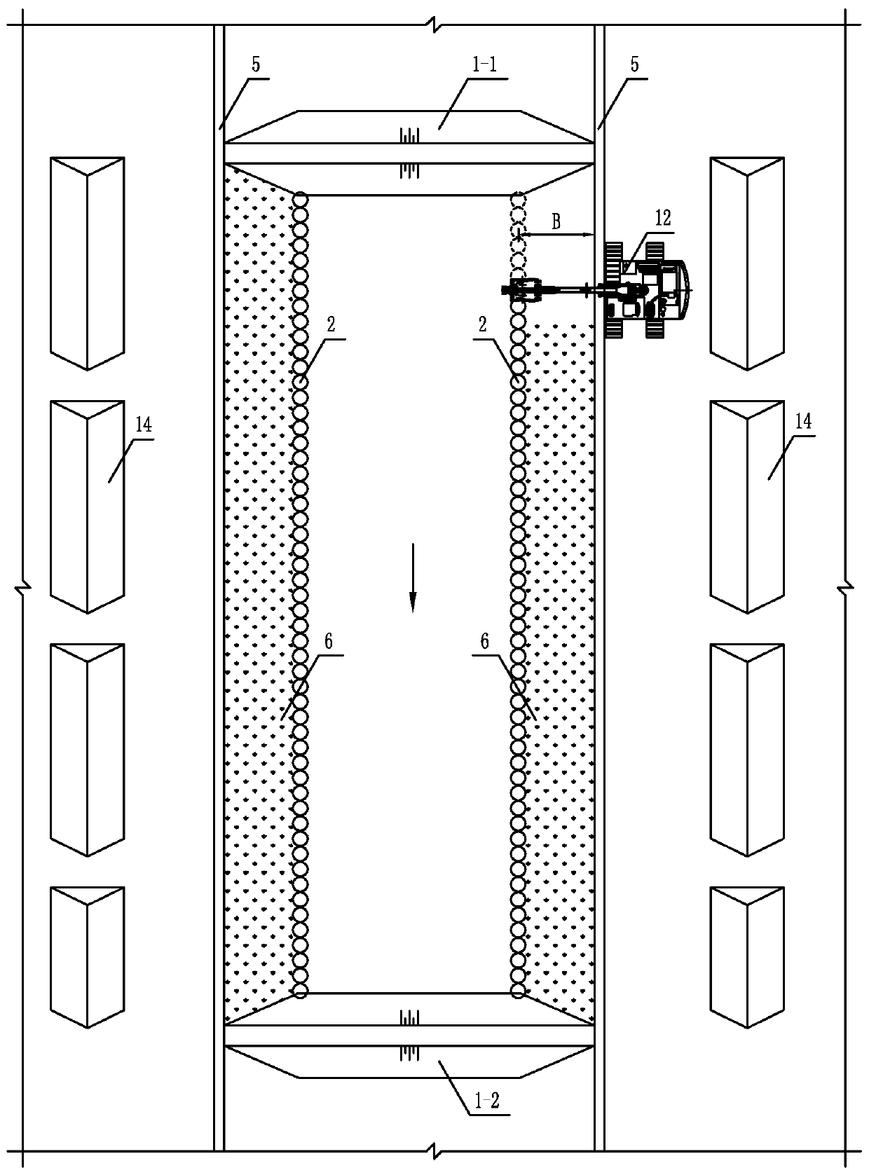 Riverway bank slope ecological protection structure and dredging method under poor geological condition