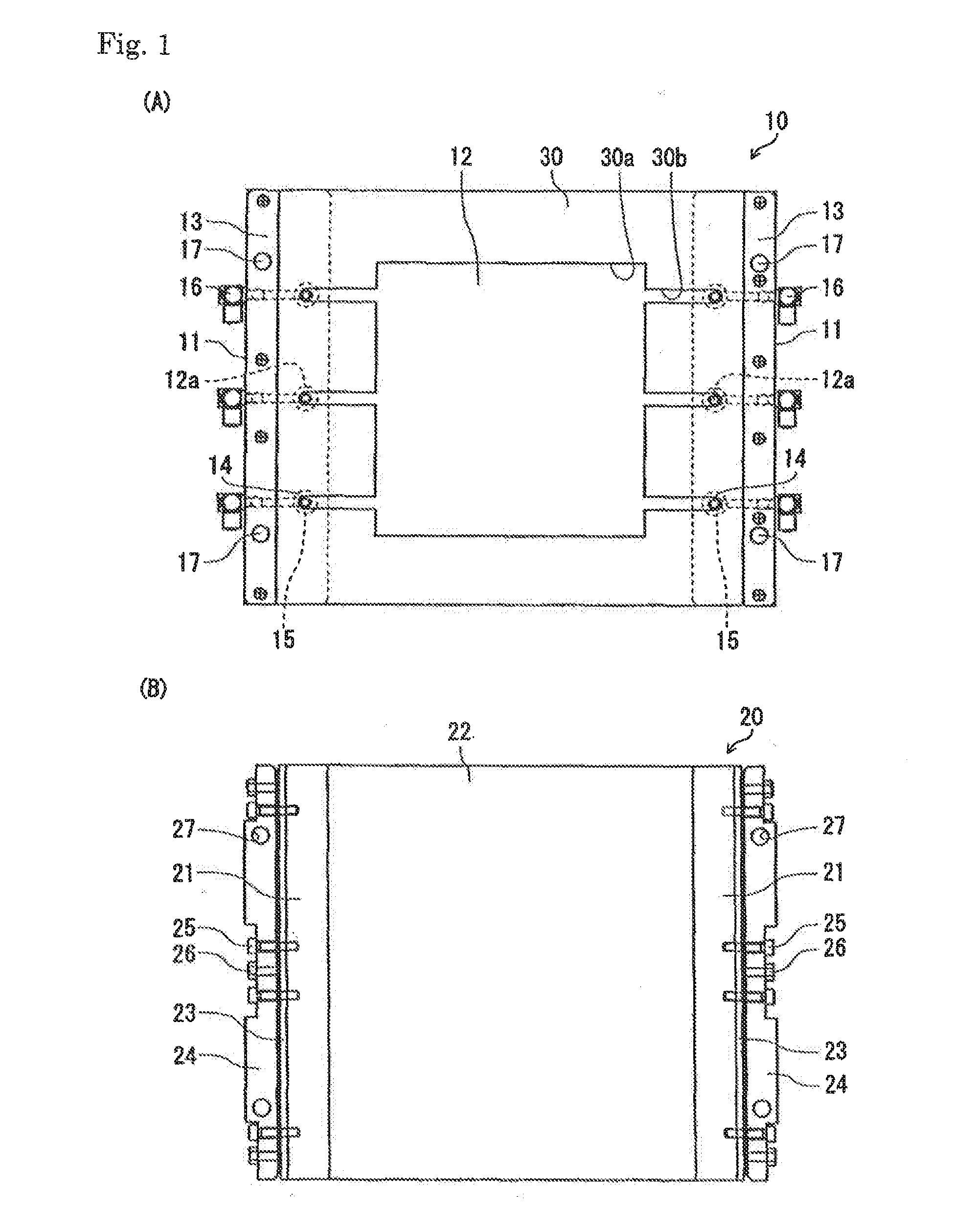 Jig for fixing laminated materials, a system for manufacturing bonded laminated materials, and a method for manufacturing bonded laminated materials