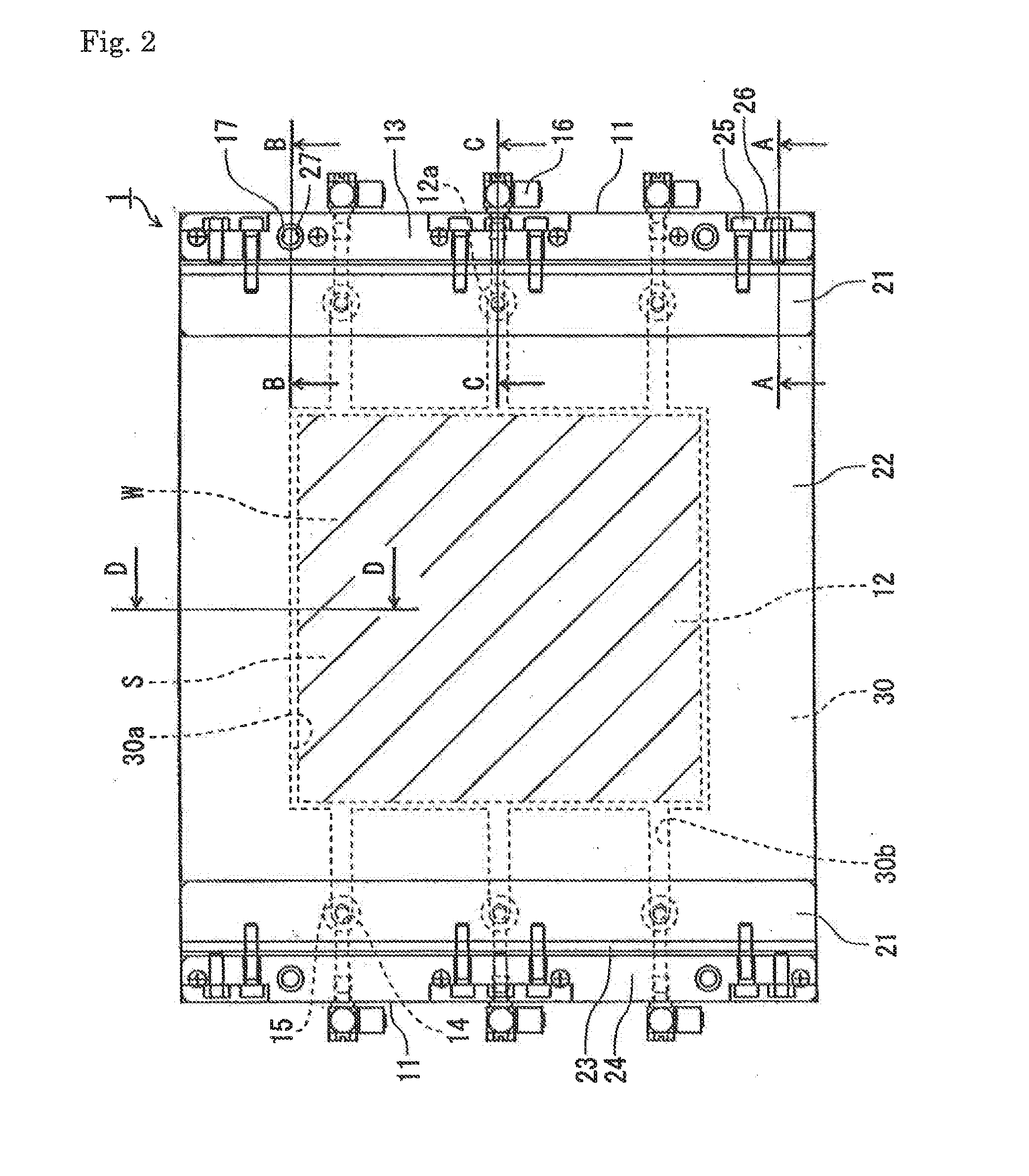 Jig for fixing laminated materials, a system for manufacturing bonded laminated materials, and a method for manufacturing bonded laminated materials