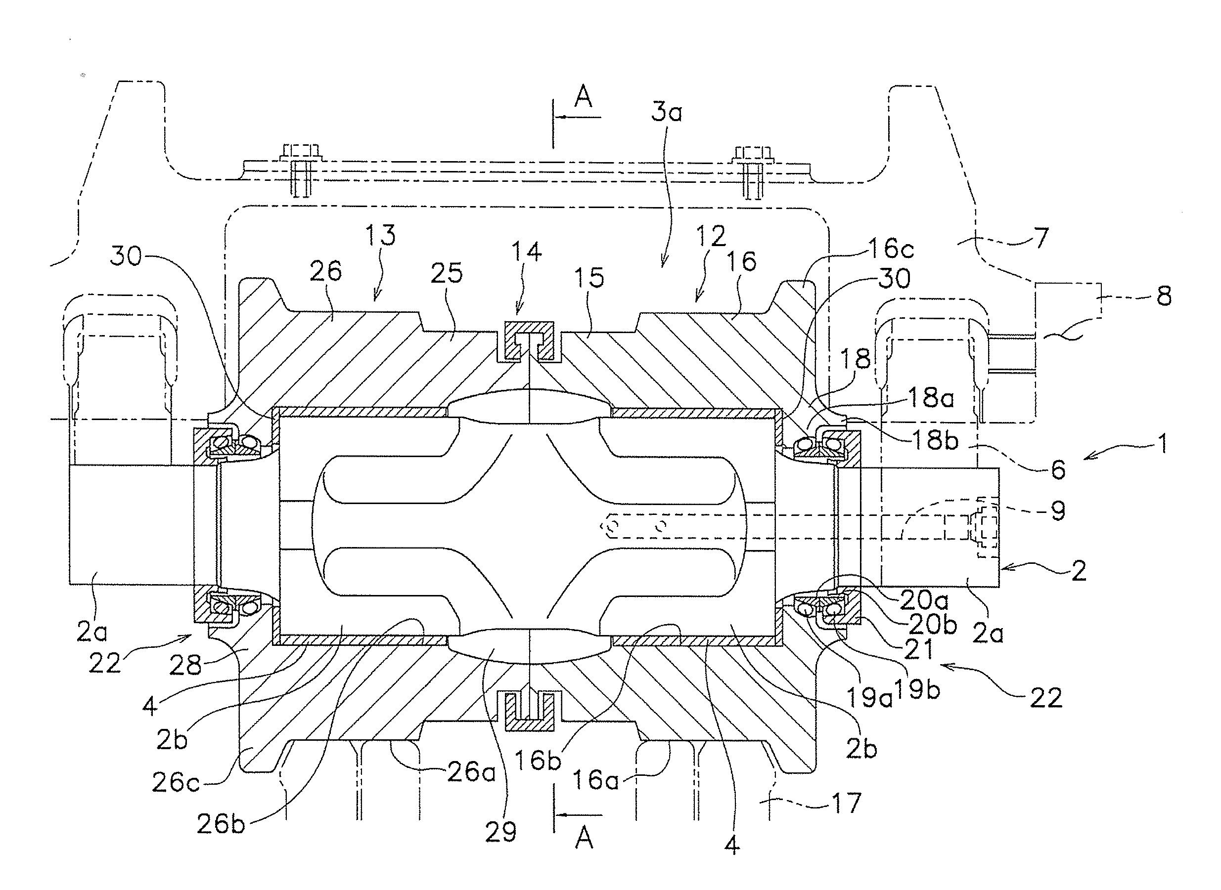 Roller wheel for track-type travelling vehicle