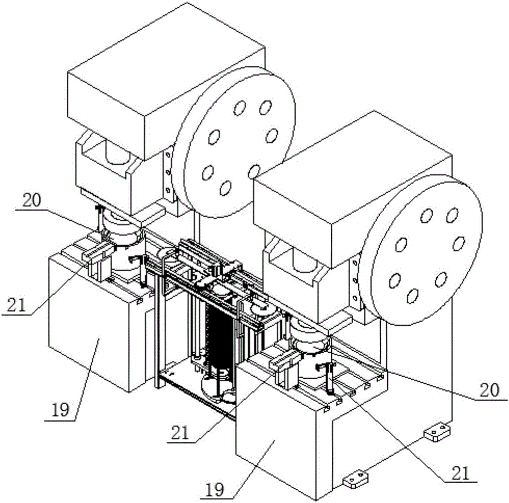 Automatic feeding mechanism of double punching machines