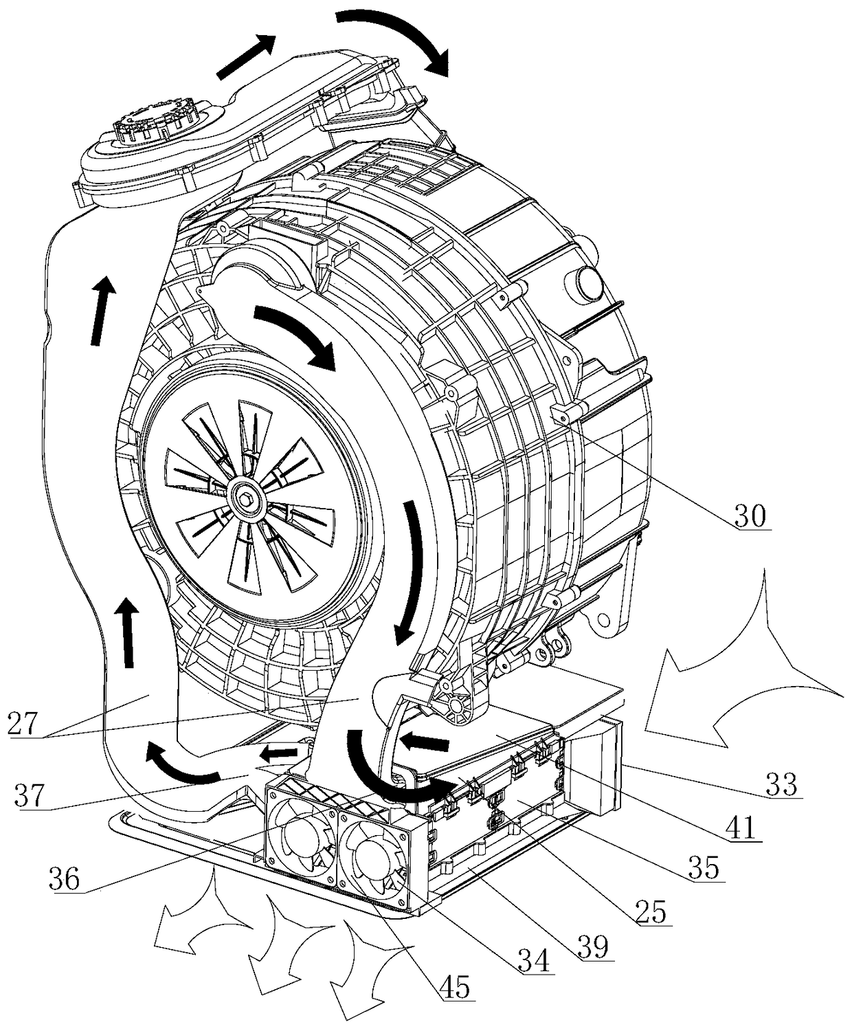 A flushing structure of a heat exchanger