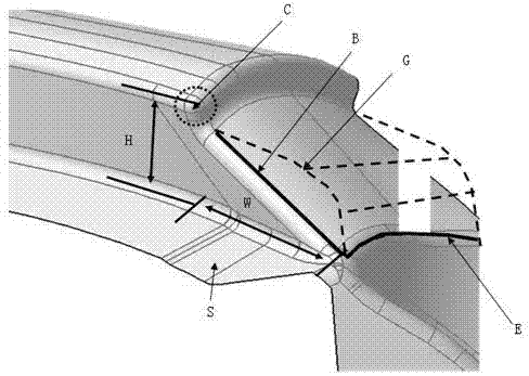 Structure for body-side outer panel and fender piece area of automobile