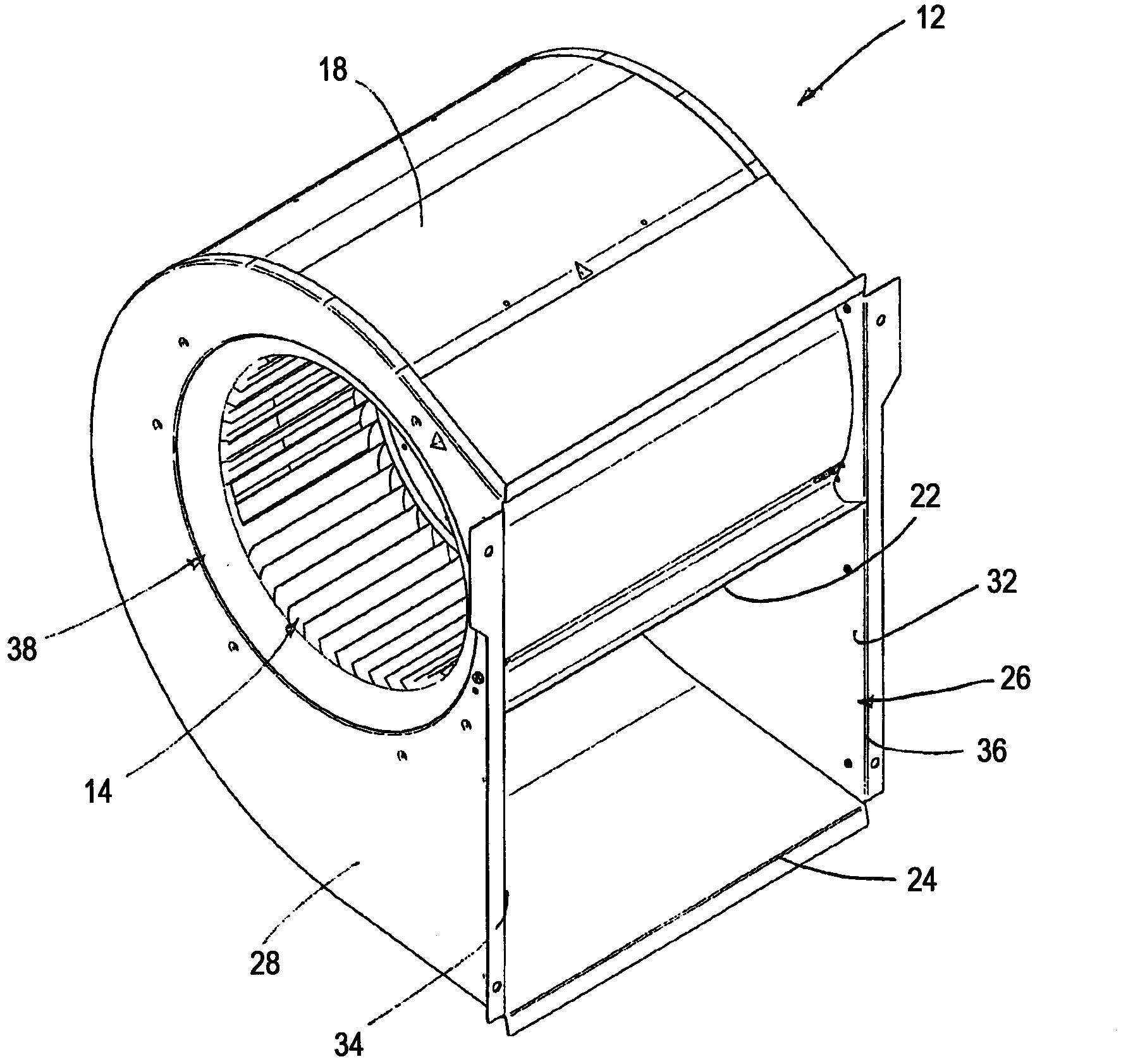 Blower assembly with motor integrated into the impeller fan and blower housing constructions