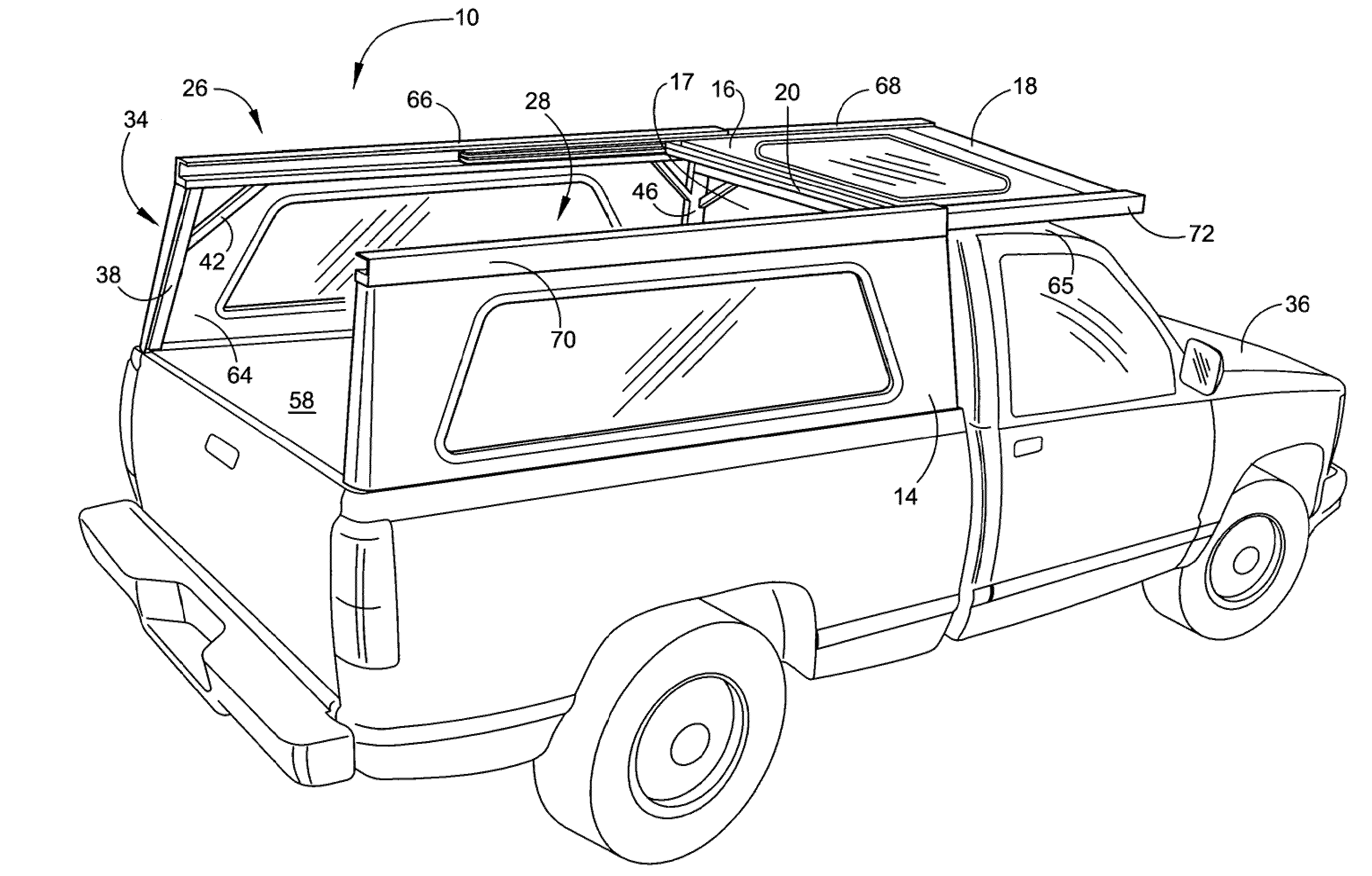 Retractable roof system for vehicles