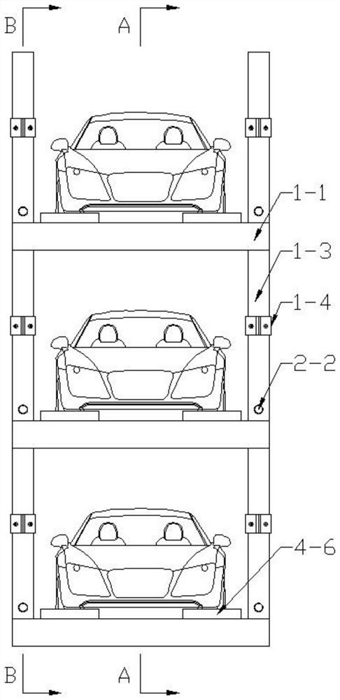 Mounting and fixing structure of stereo garage fixing device