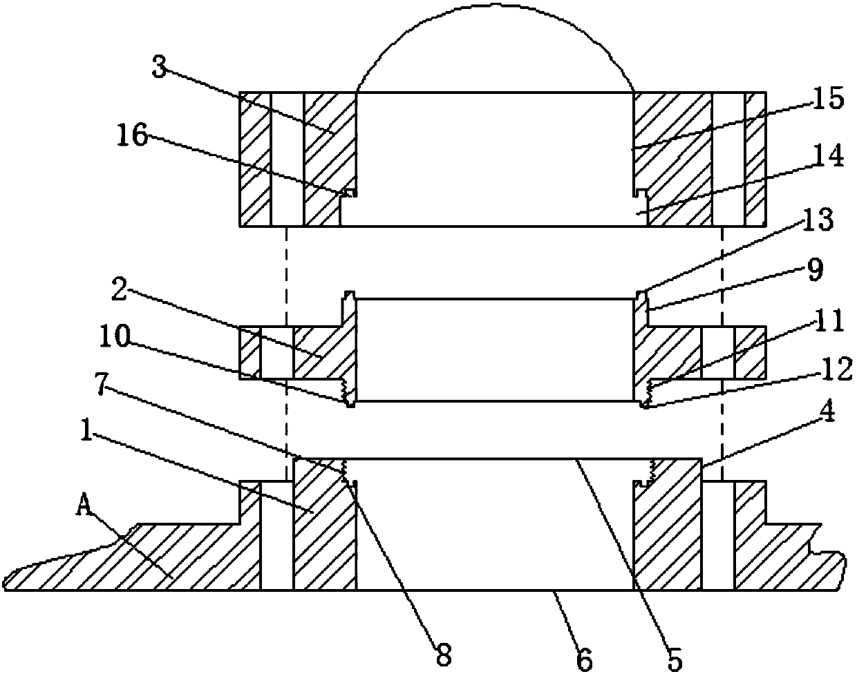 Novel connecting flange for energy internal combustion engine