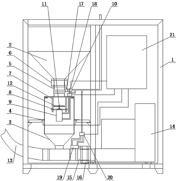 Adding device for aggregates in asphalt mixture