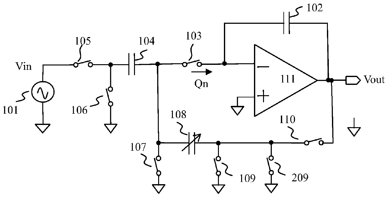 Switched capacitor adjustable gain amplifier with high gain and low noise