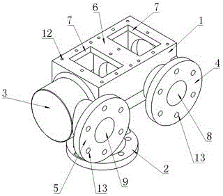 Large-power submerged mixed-flow pump body