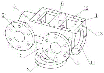 Large-power submerged mixed-flow pump body