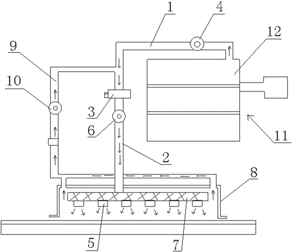 A kind of asphalt fume recycling device for road surface heat recycler