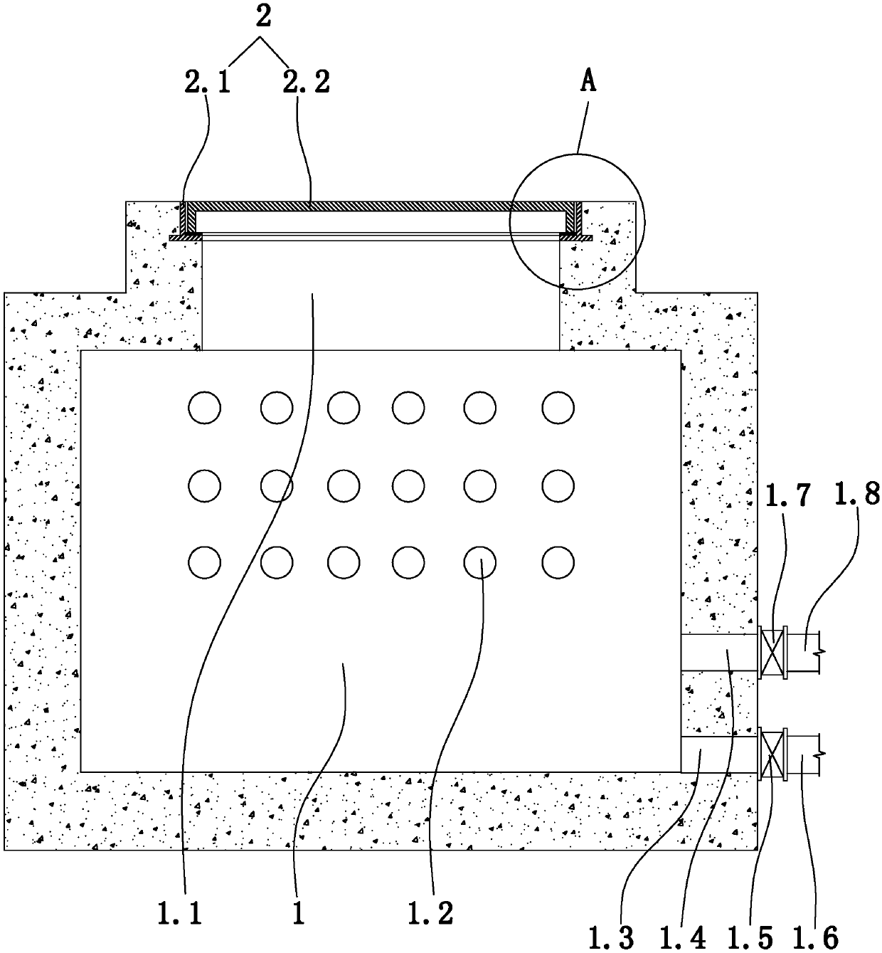 A cable well structure