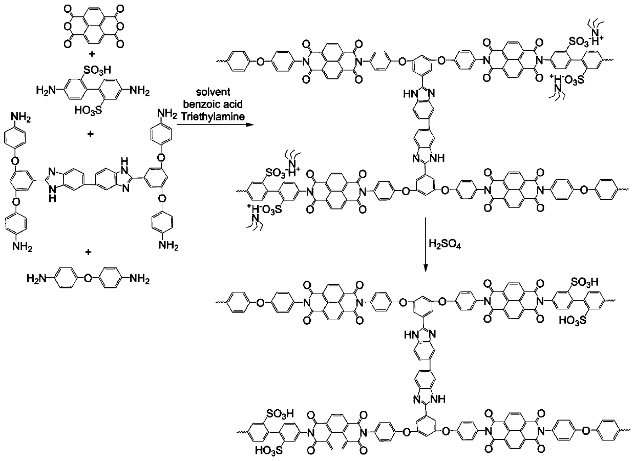 Preparation method of self-crosslinking sulfonated polyimide film