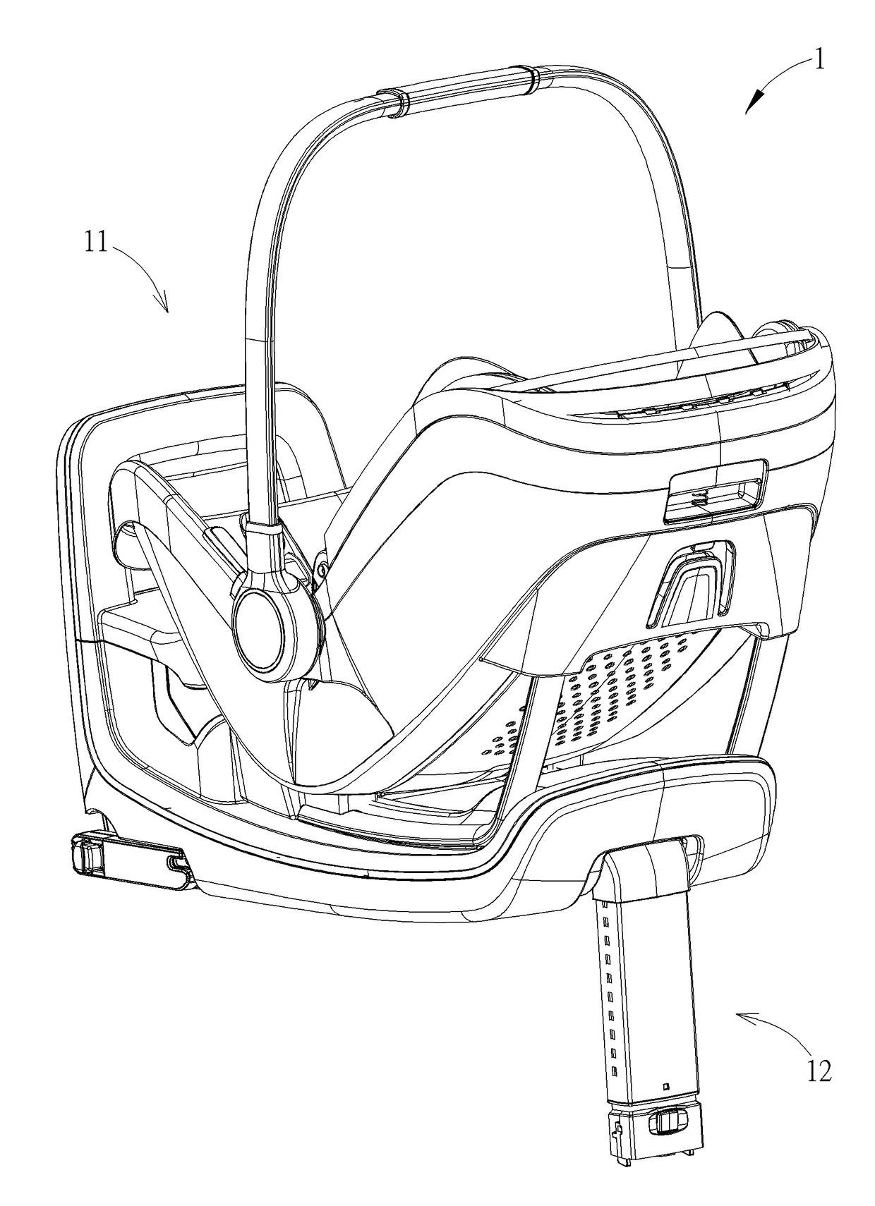 Load leg and child safety seat assembly therewith