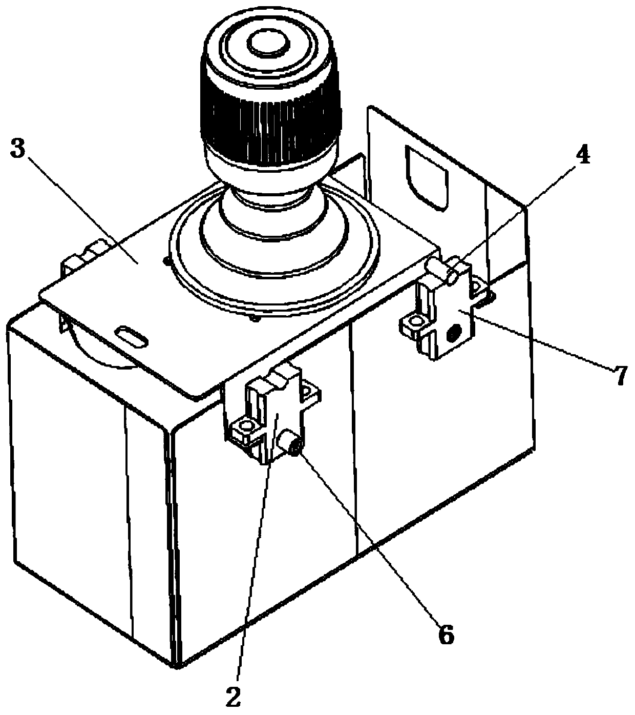 A self-locking and storage device for the control lever of portable equipment