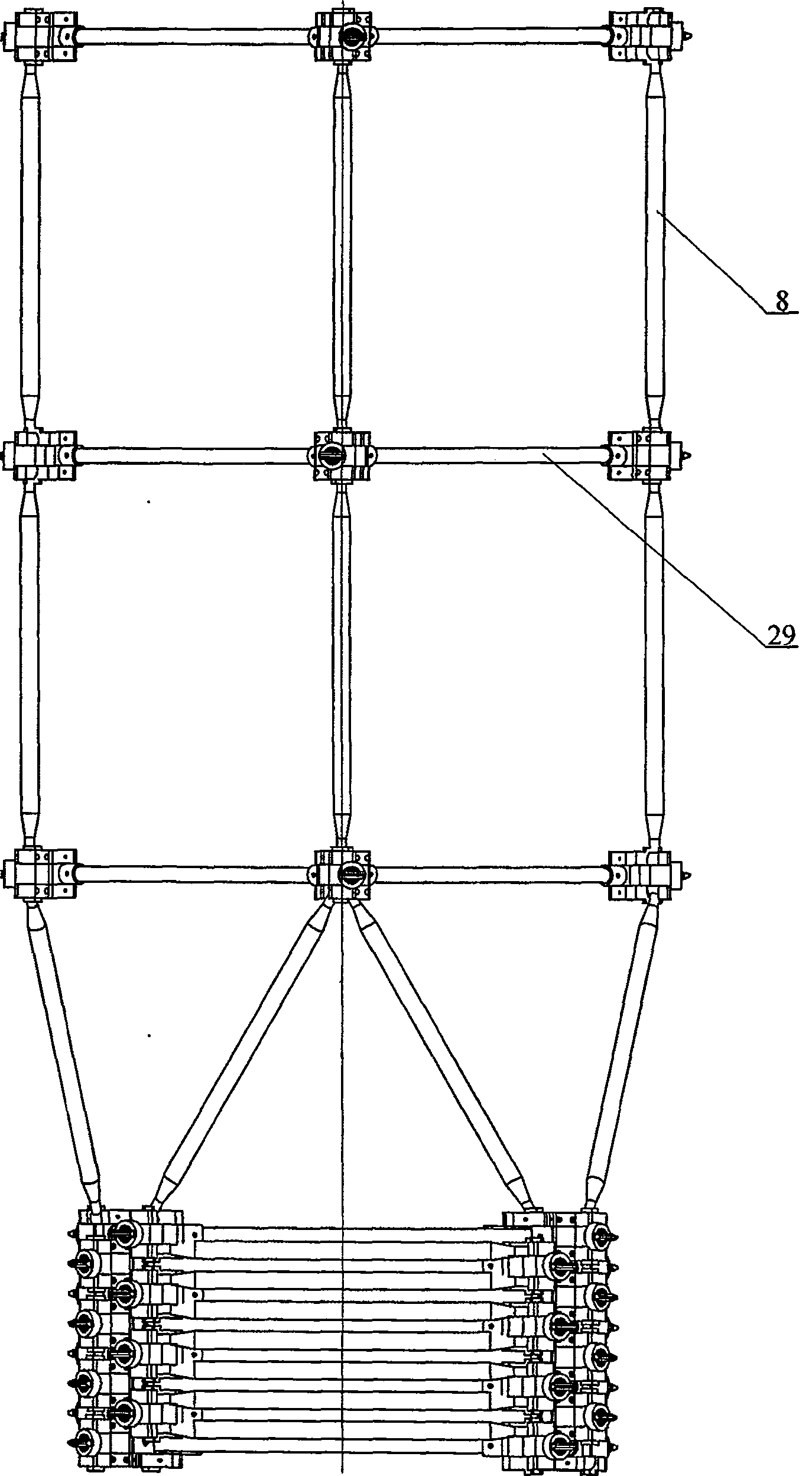 Large rod-cable extending arm extension driving mechanism