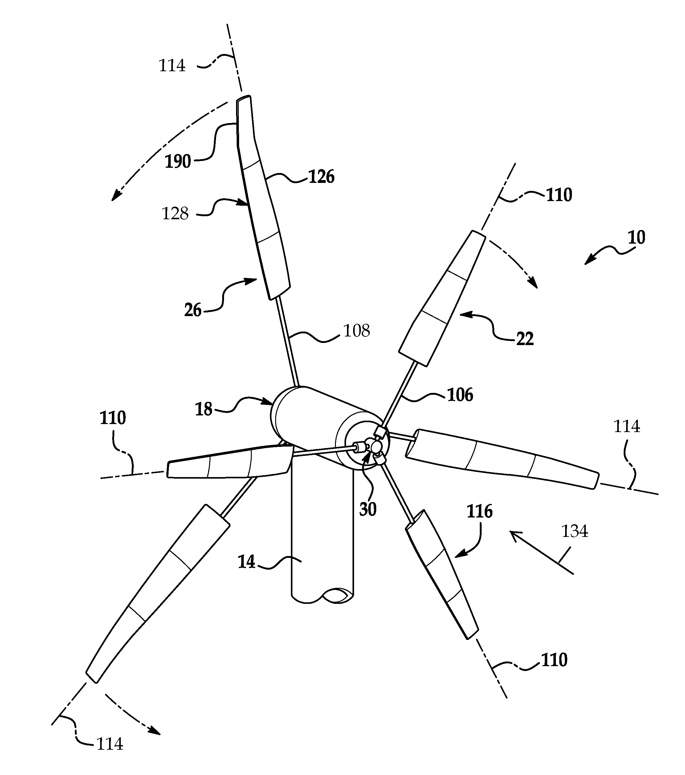 Independent variable blade pitch and geometry wind turbine