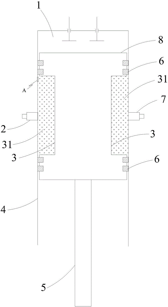 Piston body oil chamber sealing device