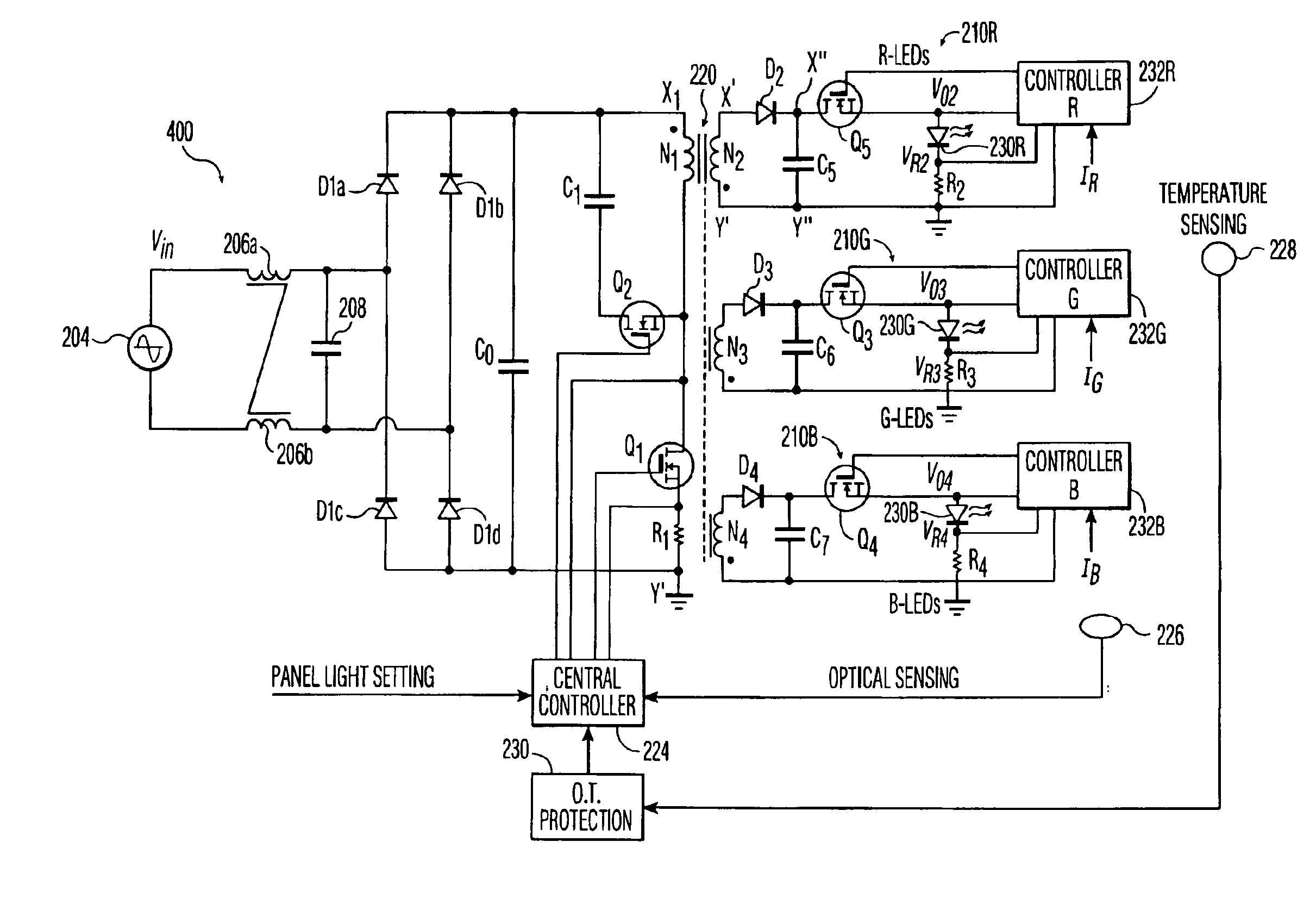 Control and drive circuit arrangement for illumination performance enhancement with LED light sources