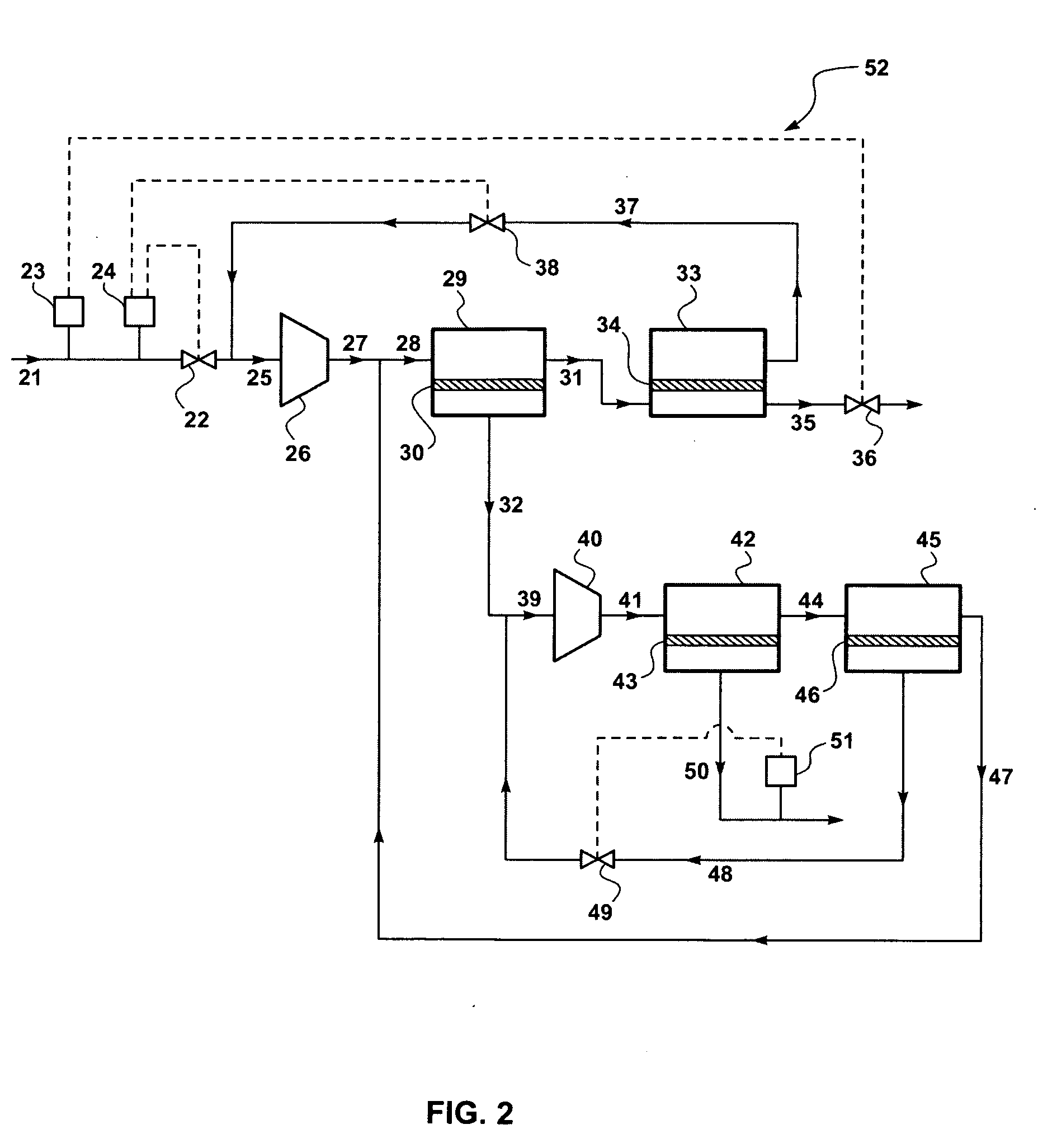 Natural gas treatment process for stimulated well