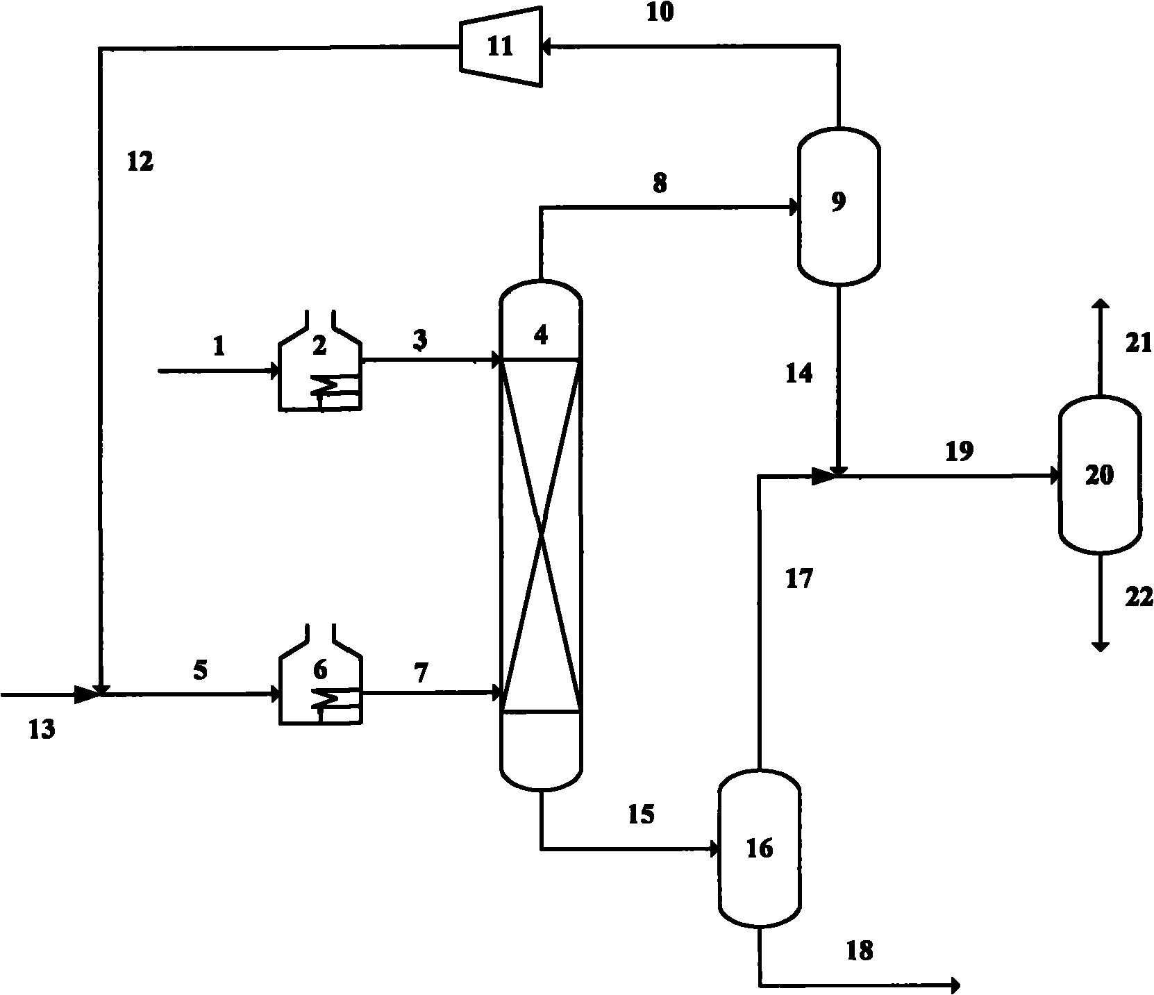 Counter flow hydrogenation method of catalytic-cracked heavy oil