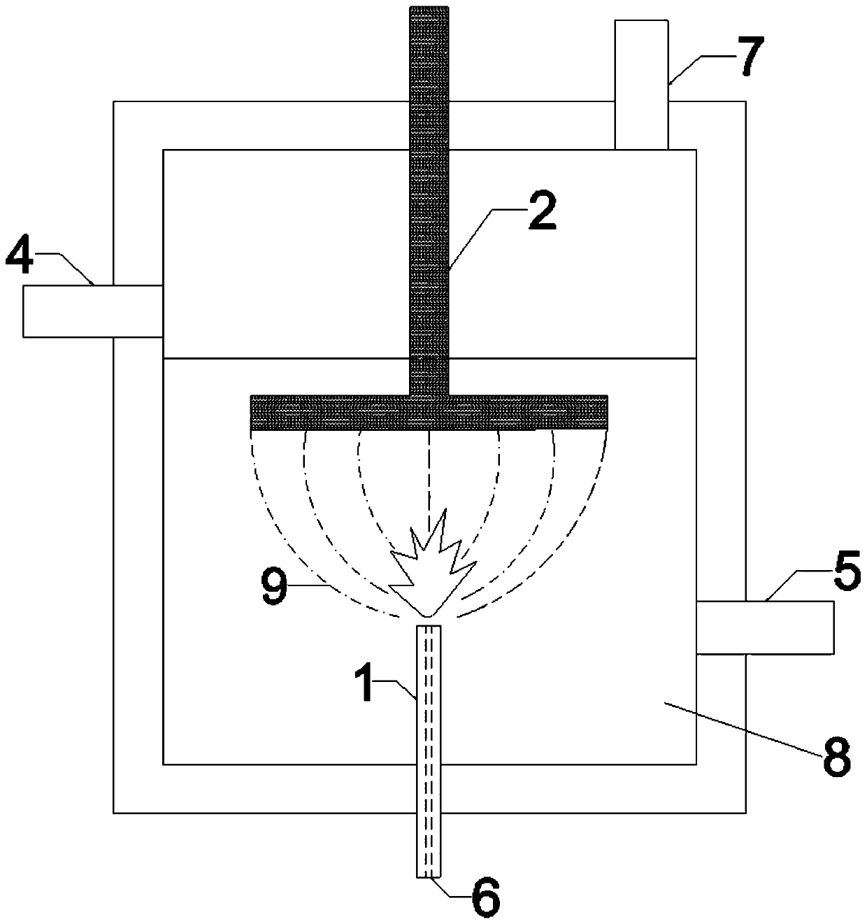 Method and device for upgrading heavy oil raw materials by utilizing liquid-phase discharge in-situ hydrogenation