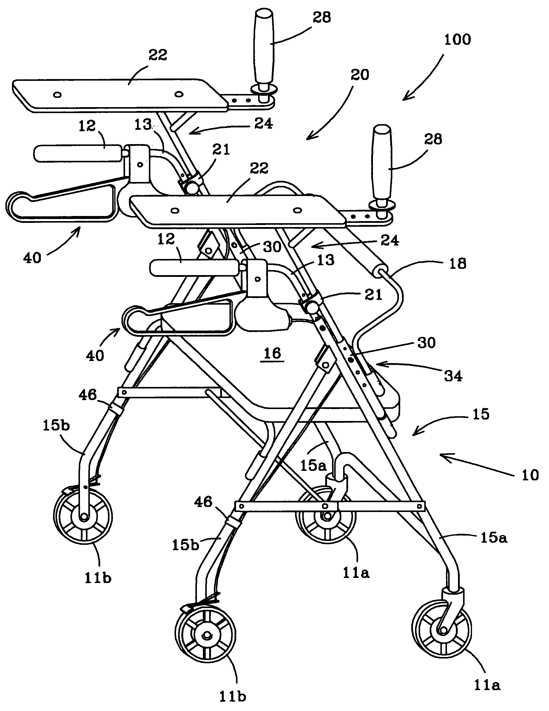 Rolling walker with arm rest platforms