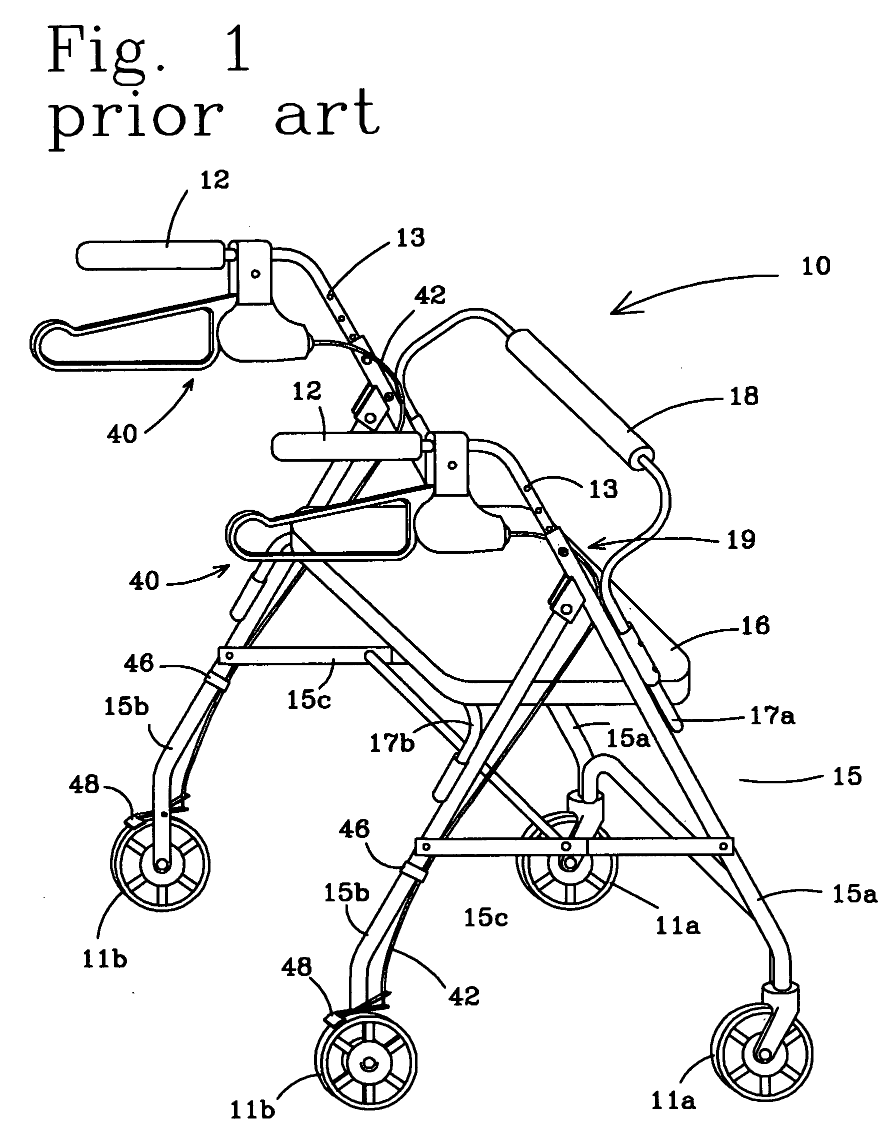 Rolling walker with arm rest platforms