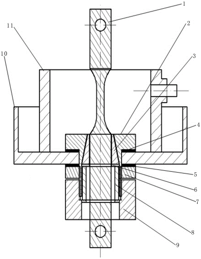 A tapered lock seal for specimens used in axial corrosion tests