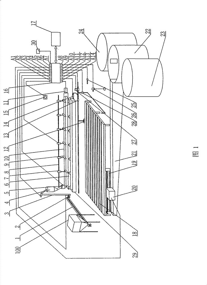 Device for automatically feeding and clearing dung for confined cattle