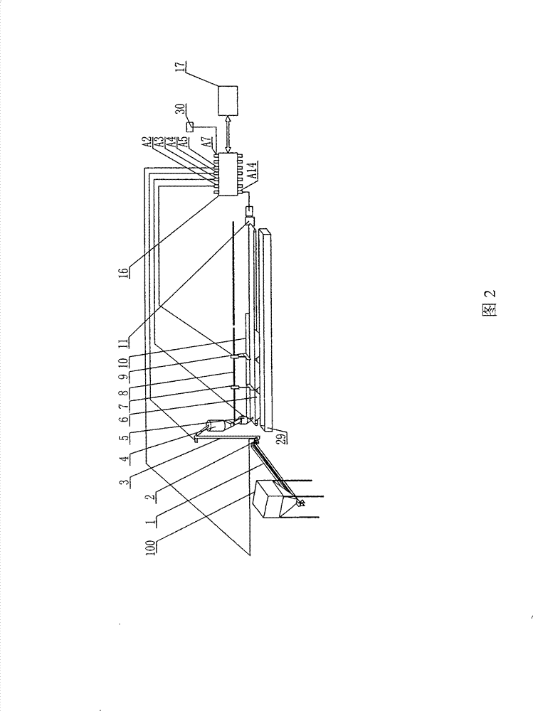 Device for automatically feeding and clearing dung for confined cattle