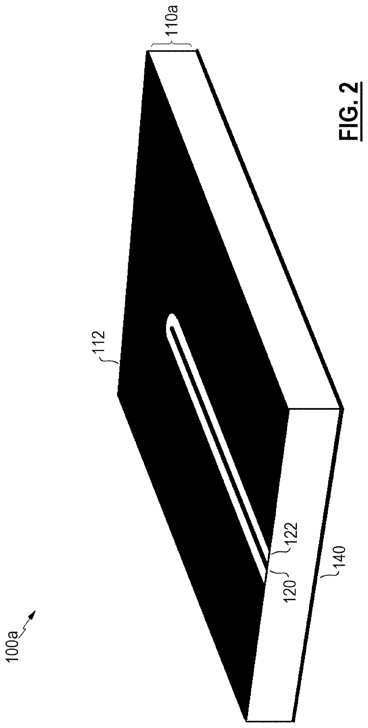 Radio frequency circuit with a multi-layer transmission line assembly having a conductively filled trench surrounding the transmission line