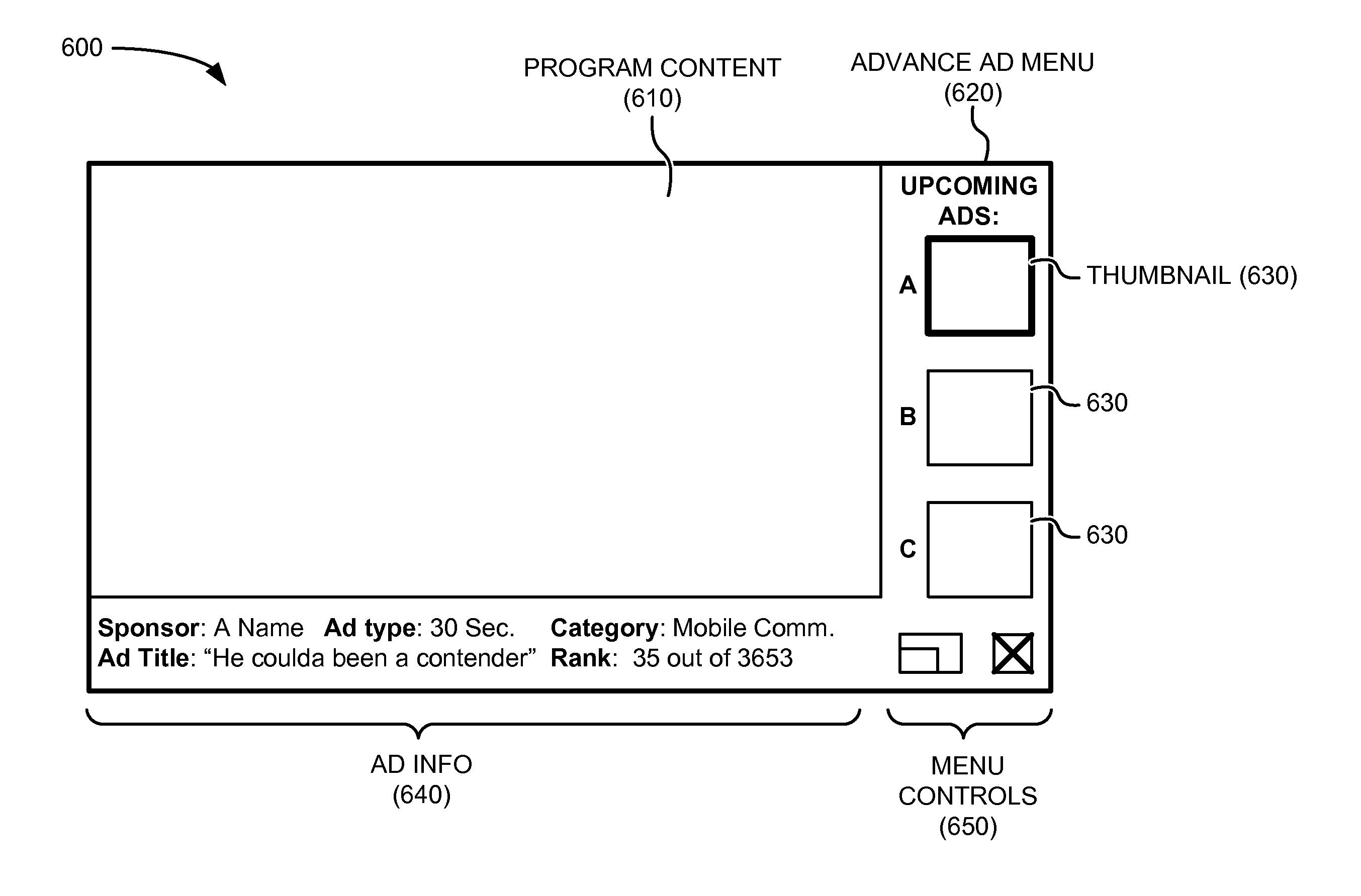 Advance notice of television advertisements