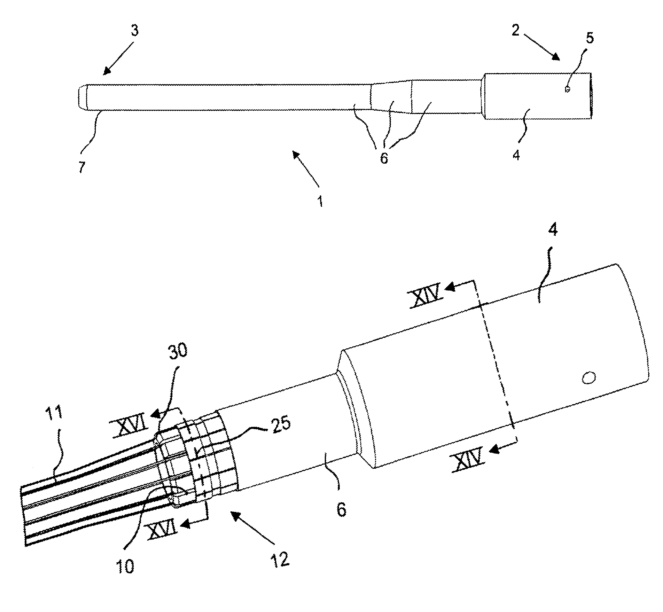Variably flexible insertion device and method for variably flexing an insertion device