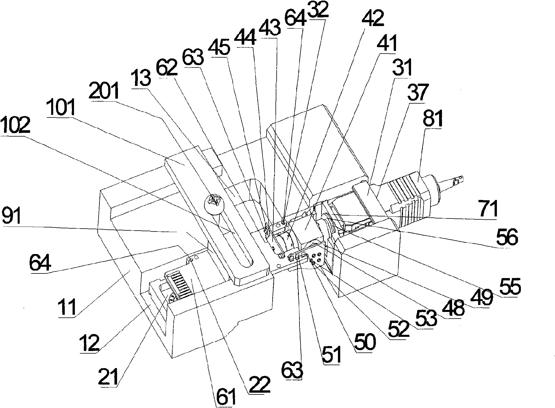 Method and device for realizing connection of optical transceiver and main printed circuit board