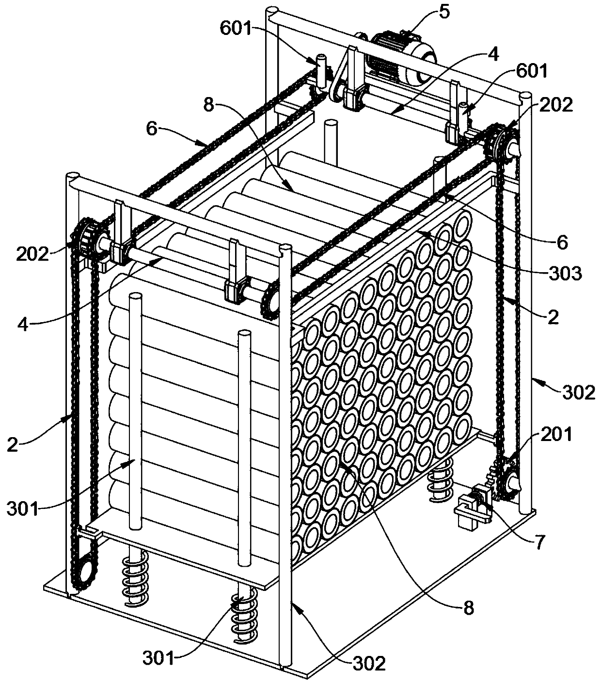 Formaldehyde-free environment-friendly glass wool felt storage device