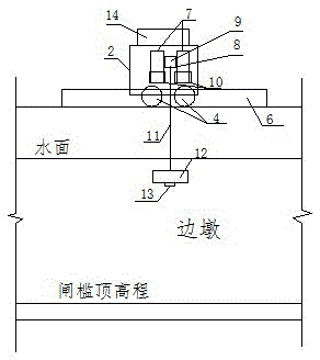 A variable track pulley type ultrasonic ship lock sill wear detection device