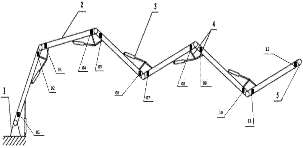 Multi-section boom posture detecting system and method