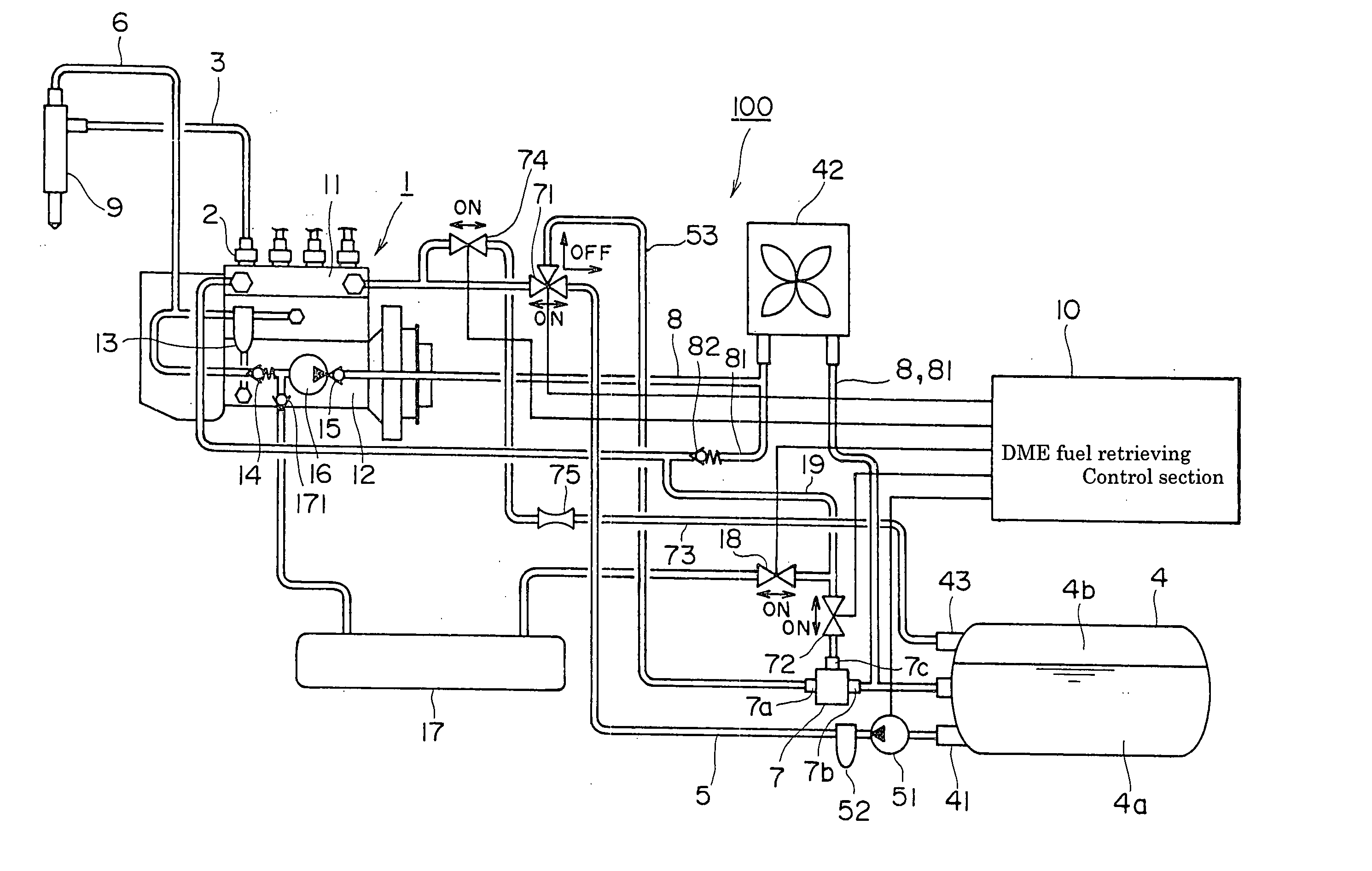 Liquefied gas-delivering device for diesel engine