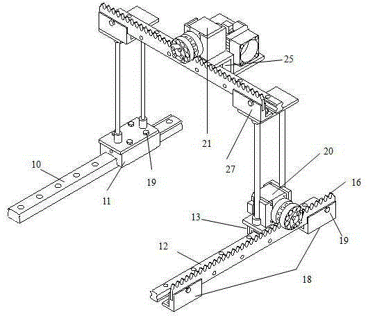 Gantry type 3D printing device based on high-precision arc rack