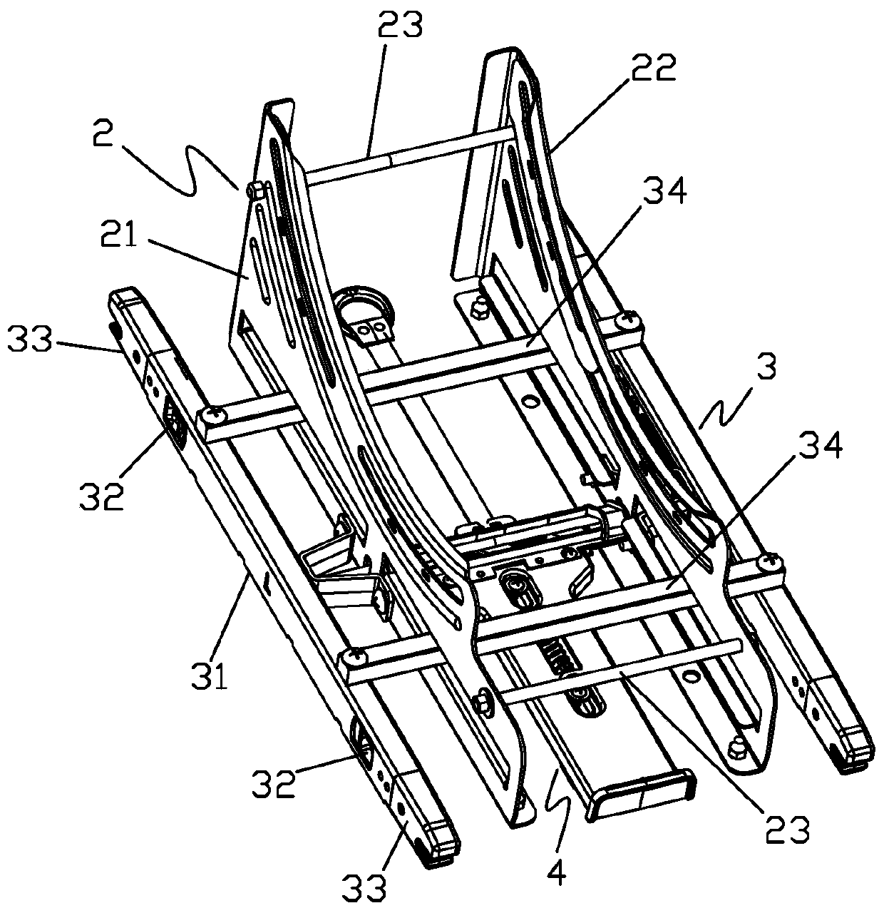 Child safety seat ISOFIX front and rear integrated expansion and contraction device