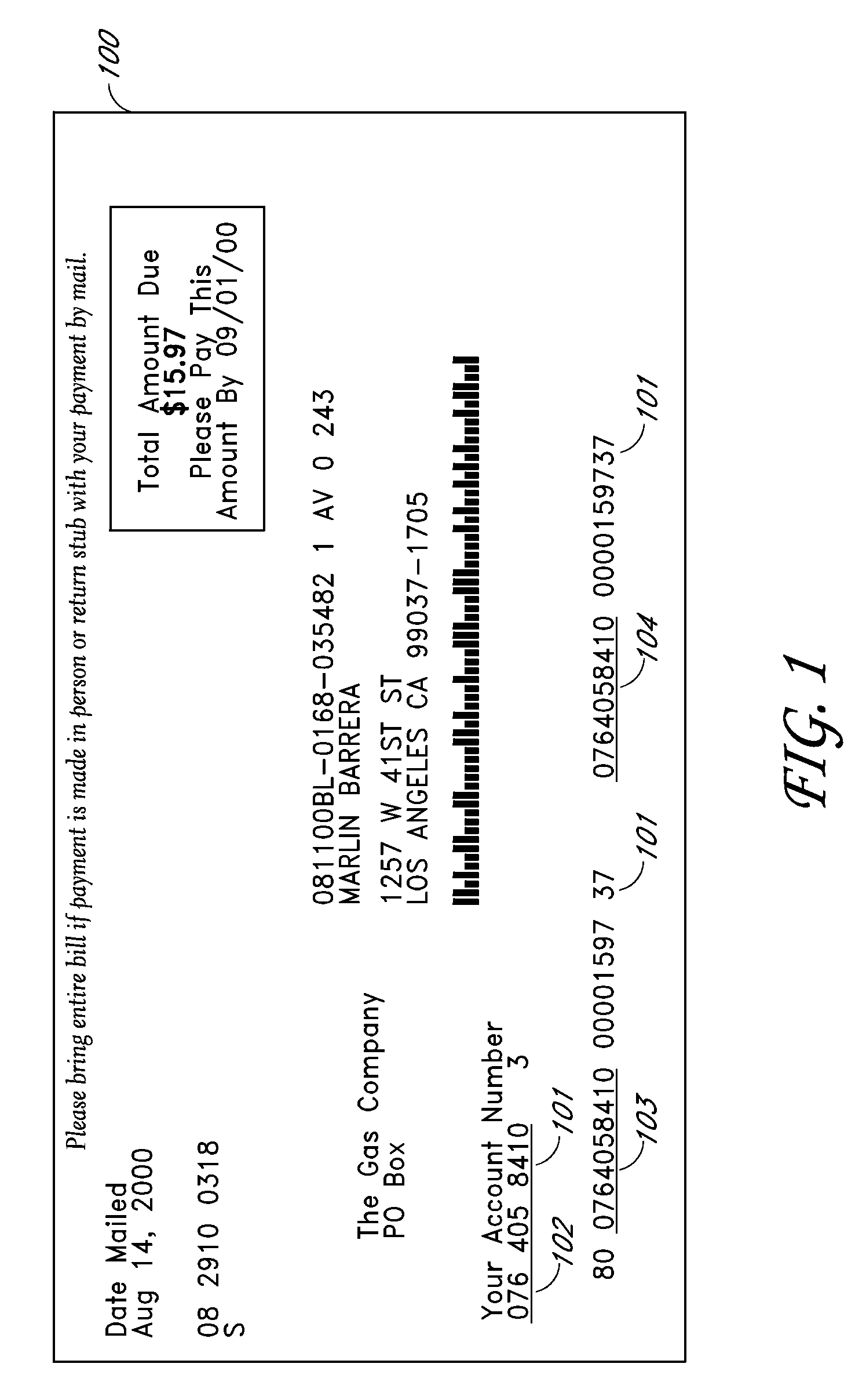 Bar coded monetary transaction system and method