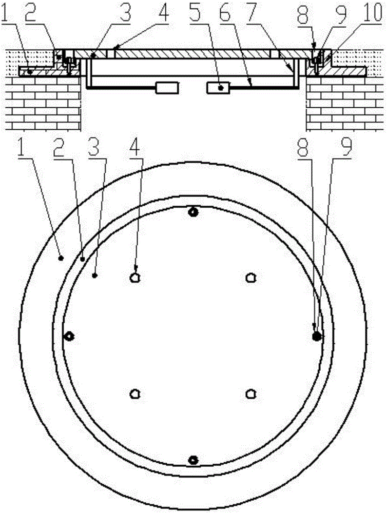 Damping and tilting-preventing inspection well cover