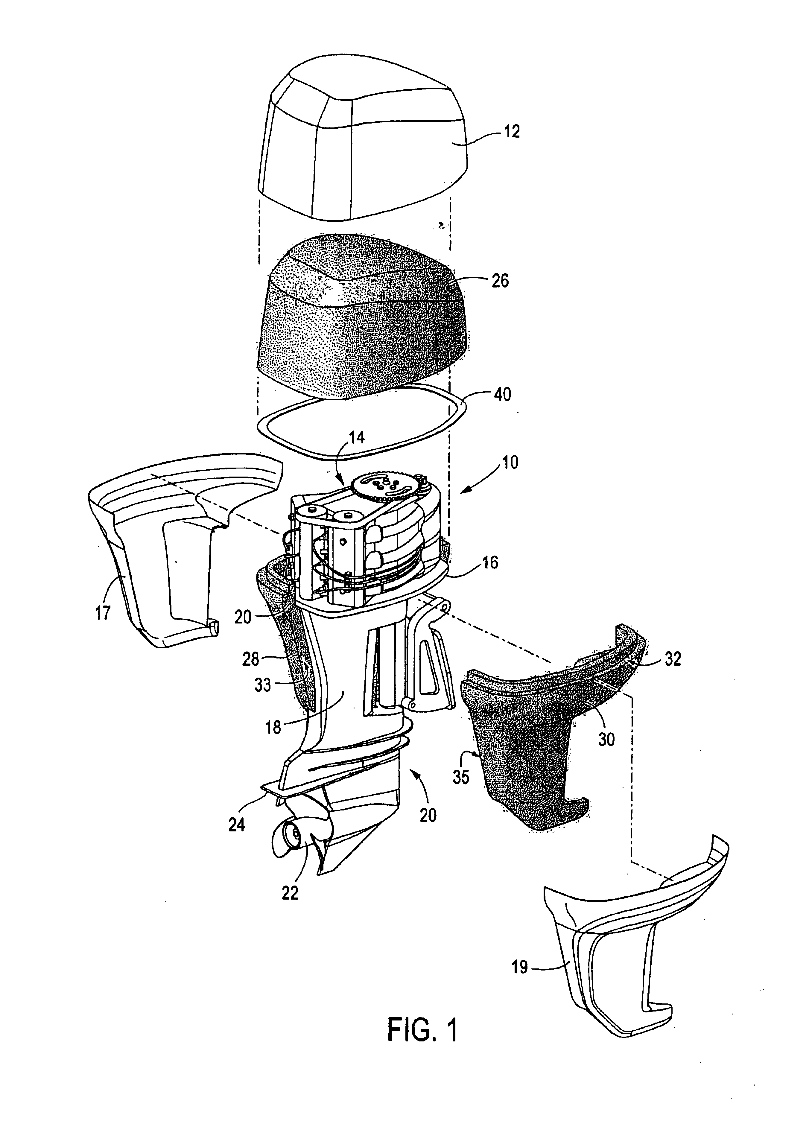 Sound insulation for outboard motors