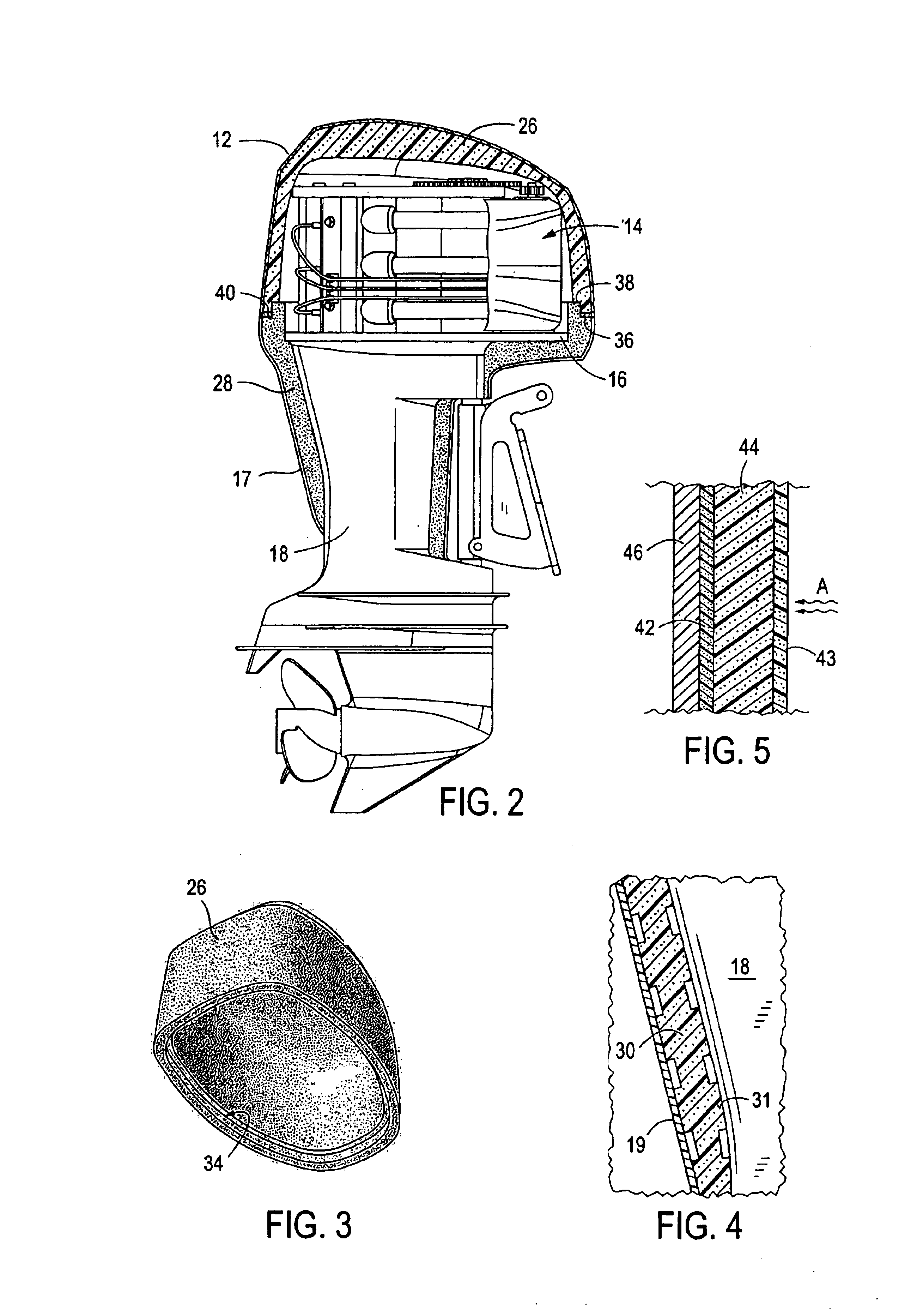 Sound insulation for outboard motors