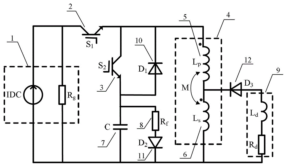 Pulsed power supply based on superconductivity normal-conductivity combined pulse transformer