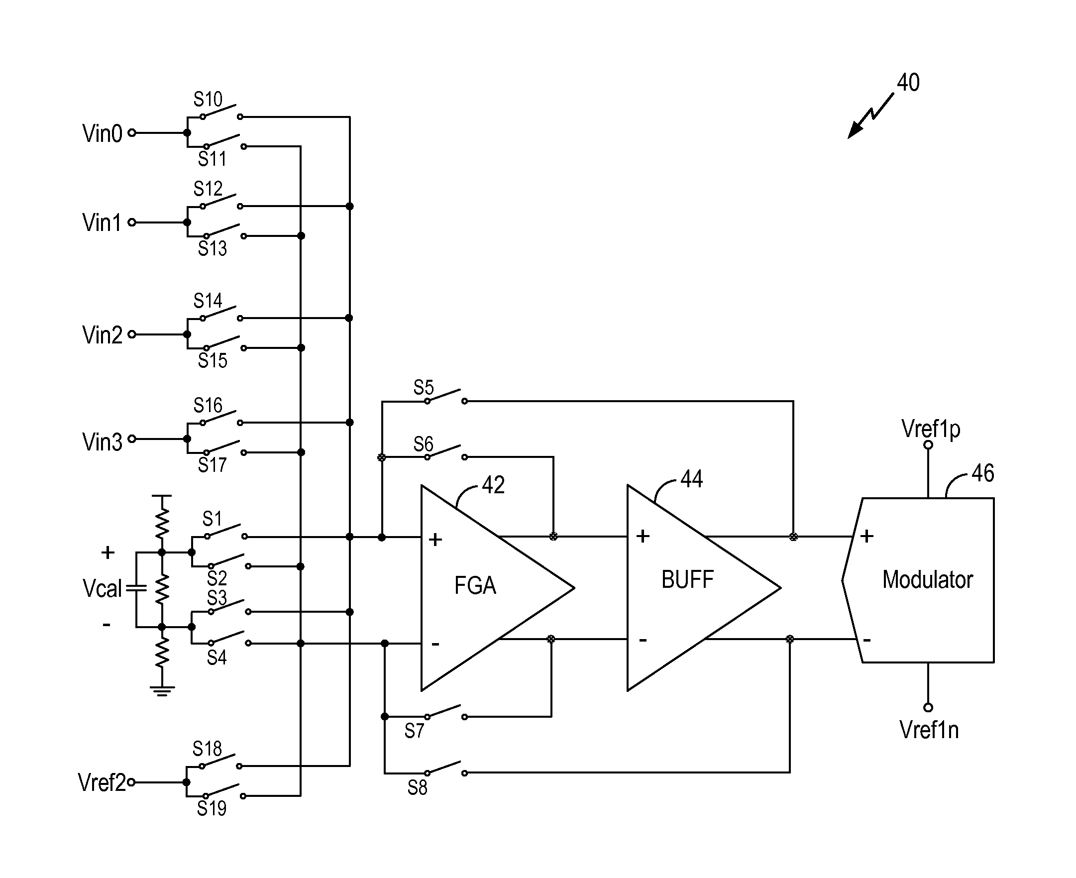 Background calibration method for fixed gain amplifiers