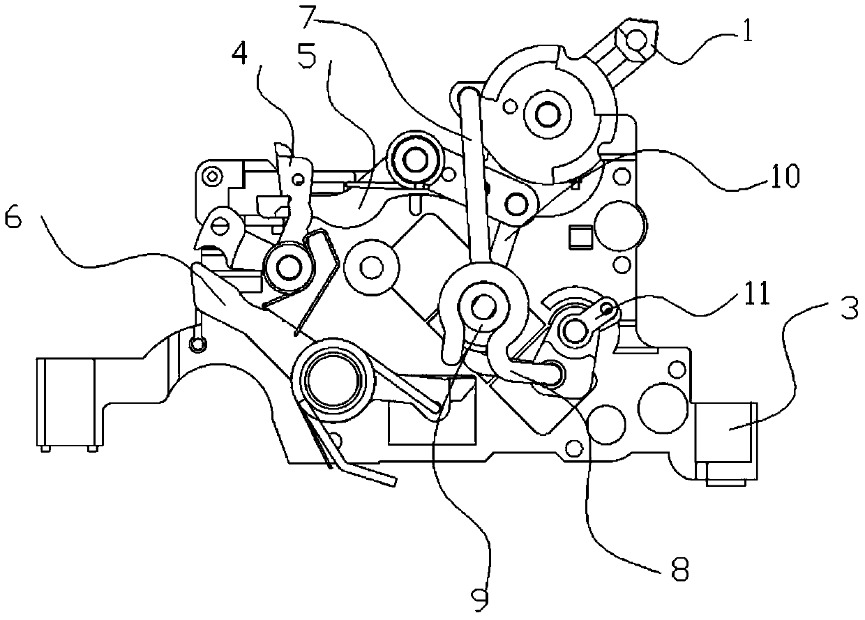 Action mechanism used by residual current operated circuit breaker